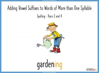 Adding Vowel Suffixes to Words of More than One Syllable - Years 3 and 4